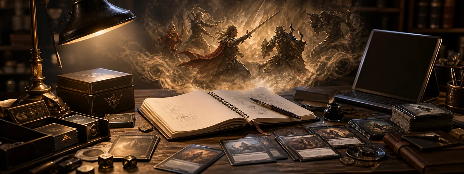 Escritorio editorial con cartas y notas de estrategia
